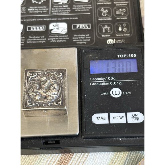 Vtg Sterling Silver Dutch Repoussé Snuff Pull Box 925 13.0g - Picture 10 of 12